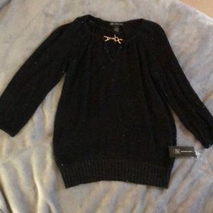 New INC Women’s Black Sparkle Top